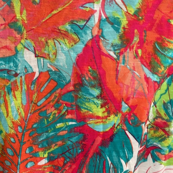 Palm Harbor Top PL Floral Tropical Hawaiian Palm Leaf 3/4 sleeve - Picture 7 of 9